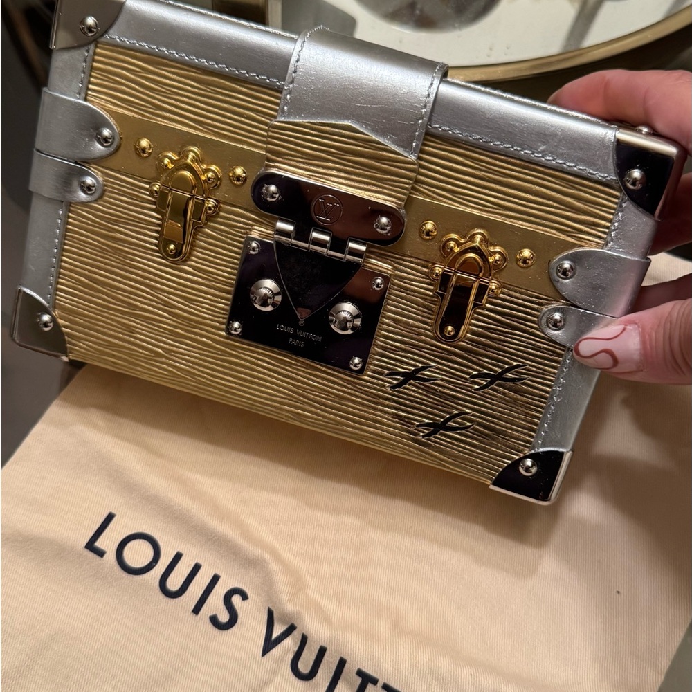 Louis Vuitton Metallic Gold/Silver Epi Leather Petite Mallet Bag